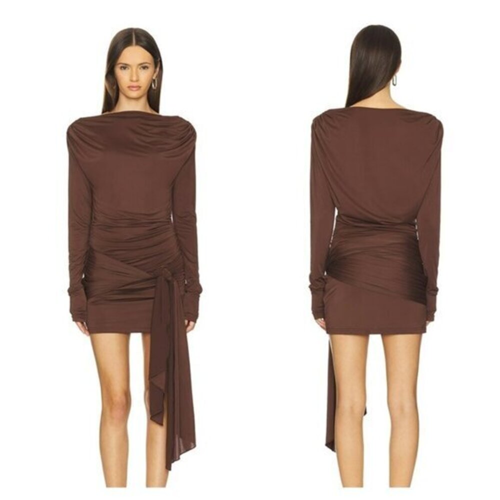 Superdown Miram Mini Dress In Dark Brown
